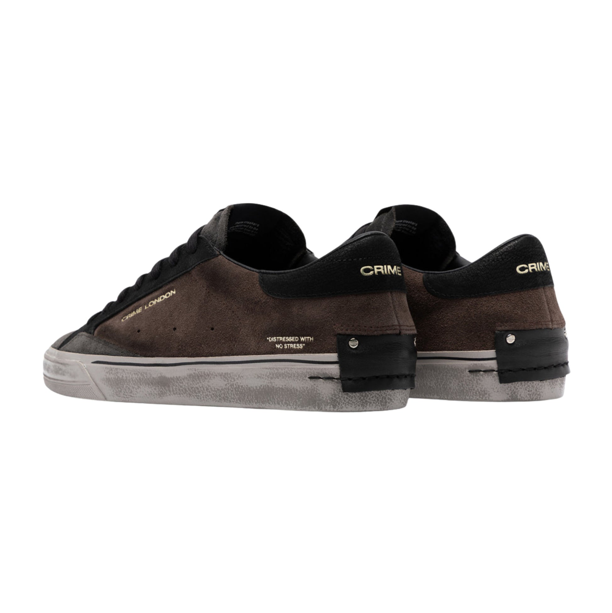 Crime London Distressed 2.0 Brownstone 10052 sneaker uomo in camoscio marrone 