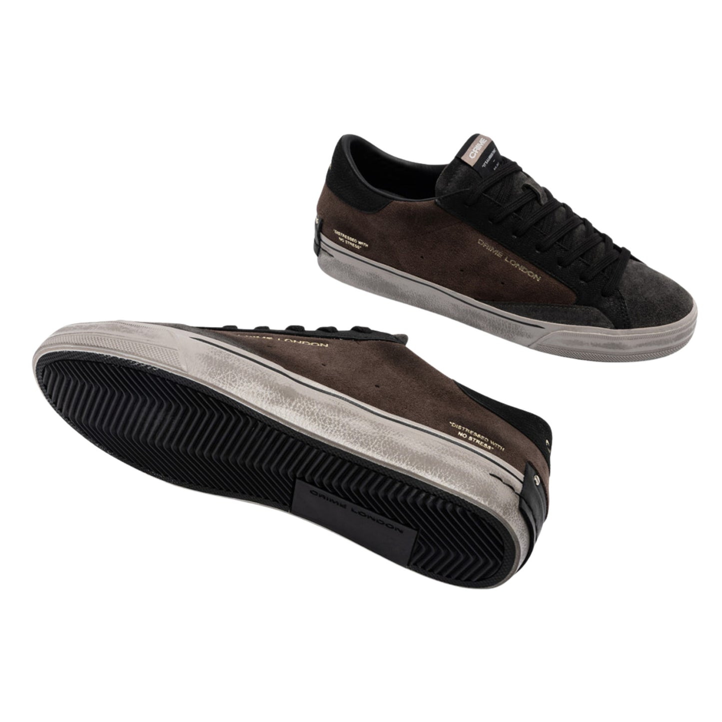 Crime London Distressed 2.0 Brownstone 10052 sneaker uomo in camoscio marrone 