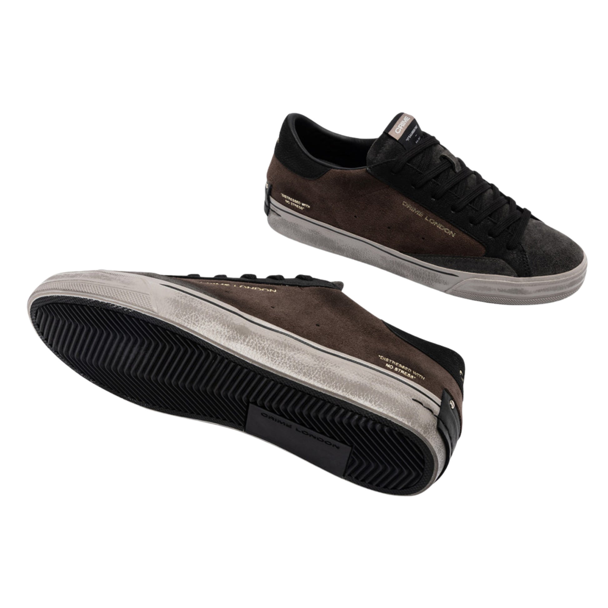 Crime London Distressed 2.0 Brownstone 10052 sneaker uomo in camoscio marrone 