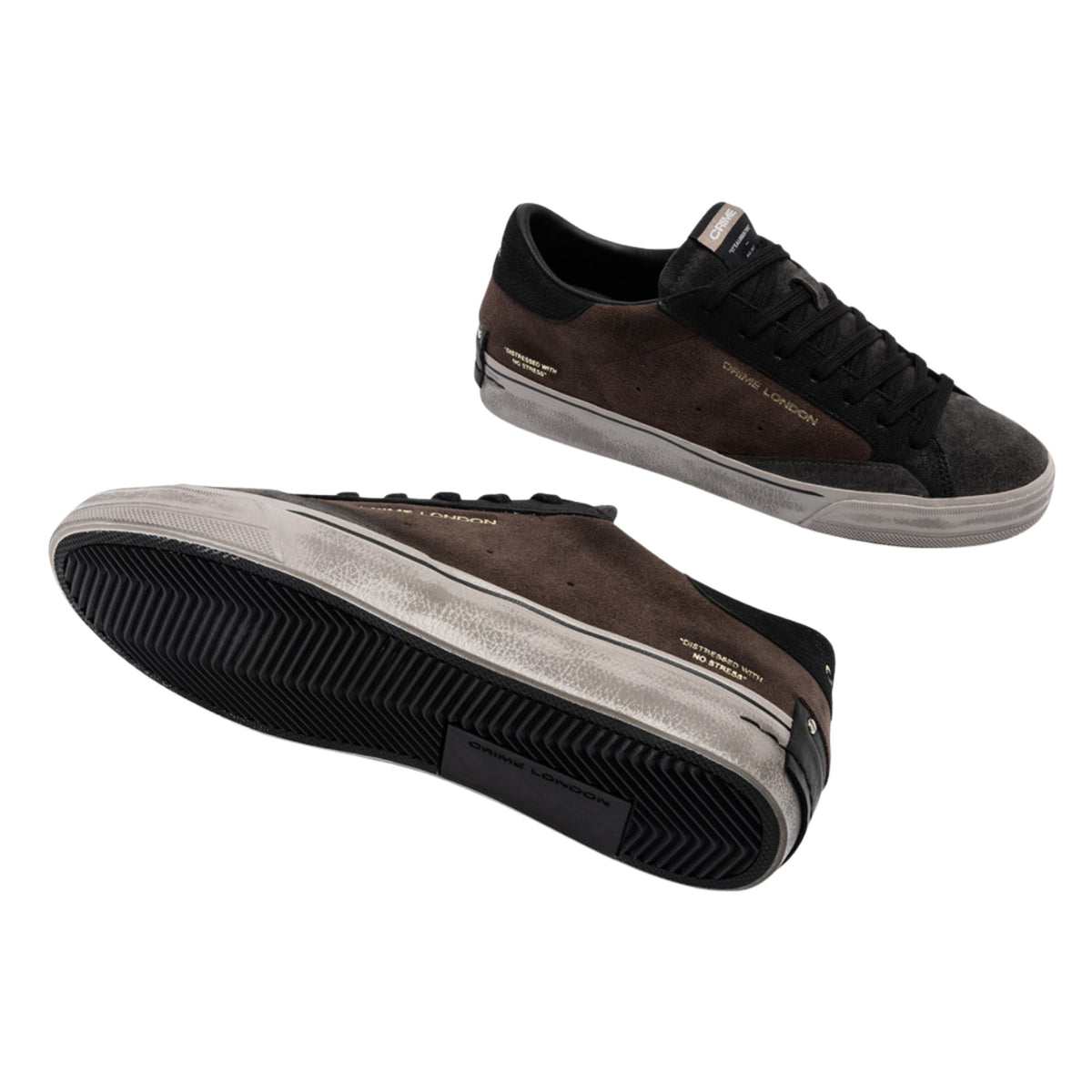 Crime London Distressed 2.0 Brownstone 10052 sneaker uomo in camoscio marrone 