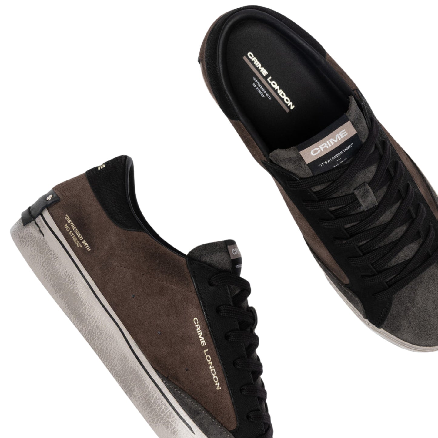 Crime London Distressed 2.0 Brownstone 10052 sneaker uomo in camoscio marrone 