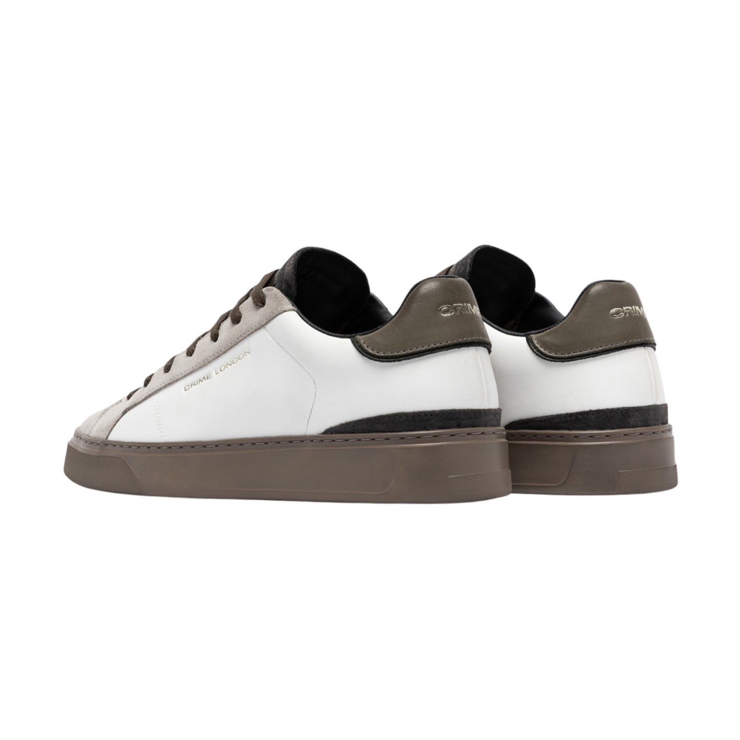 Crime London Blade Sandstone 10704 sneaker uomo in pelle bianca e camoscio tortora 