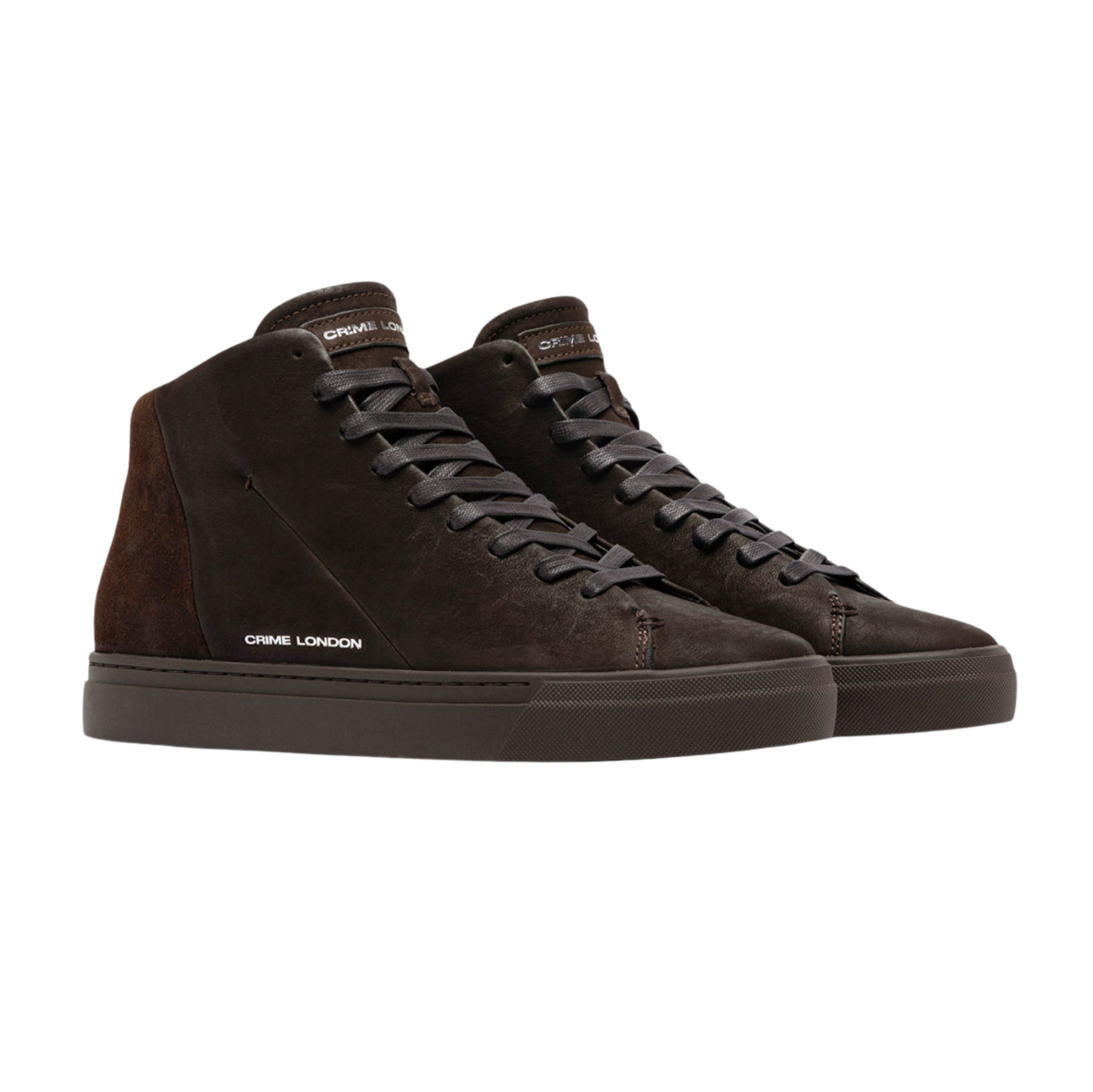 Crime London Kane Dusty Brown 10831 sneaker alta uomo in pelle marrone con zip 