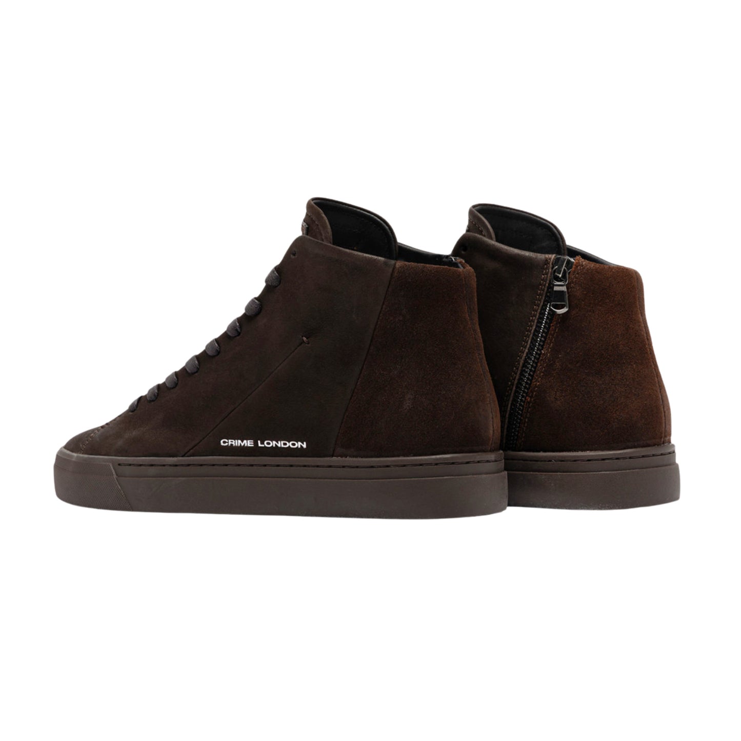 Crime London Kane Dusty Brown 10831 sneaker alta uomo in pelle marrone con zip 