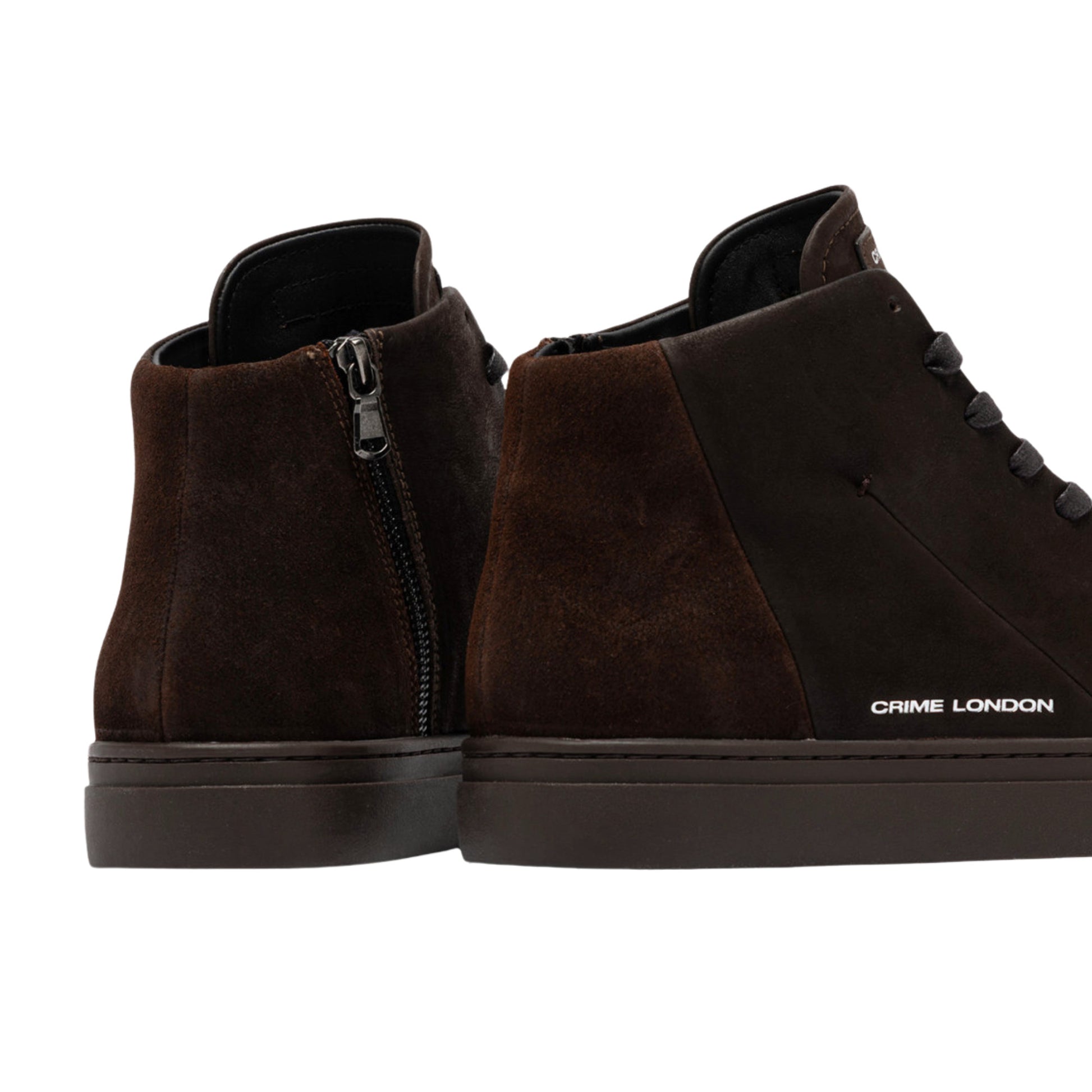 Crime London Kane Dusty Brown 10831 sneaker alta uomo in pelle marrone con zip 