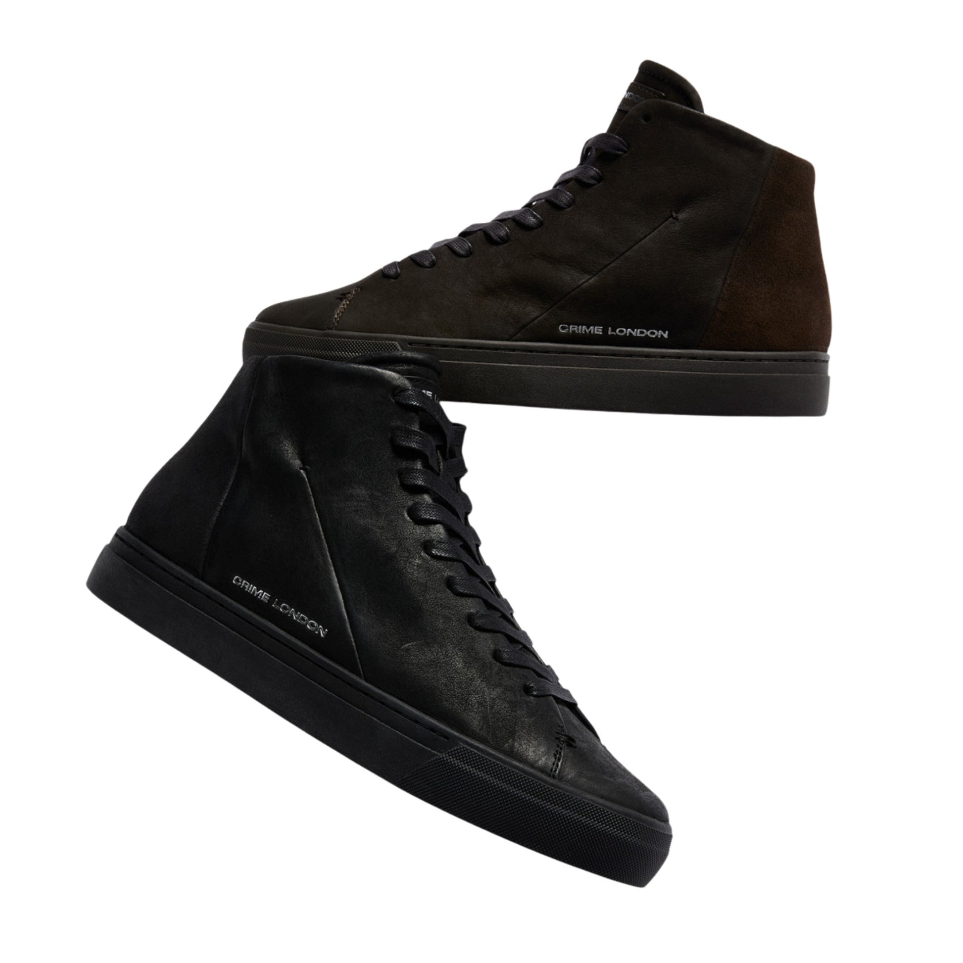 Crime London Kane Dusty Brown 10831 sneaker alta uomo in pelle marrone con zip 