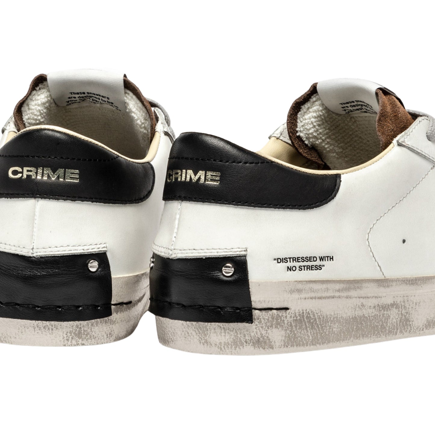 Crime London Distressed 2.0 Downtown Brown 11072 sneaker uomo in pelle bianca e camoscio marrone 