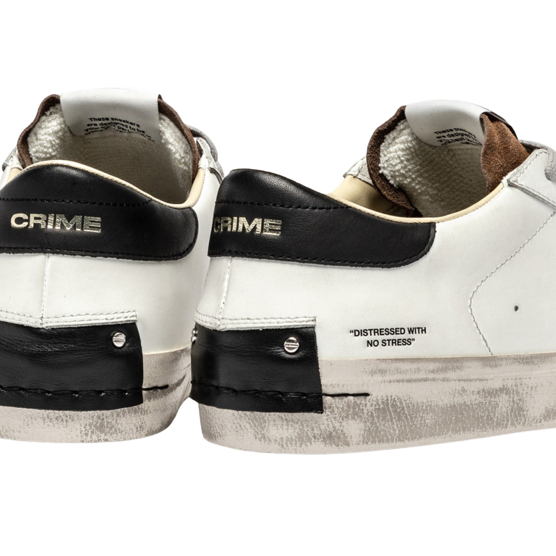 Crime London Distressed 2.0 Downtown Brown 11072 sneaker uomo in pelle bianca e camoscio marrone 