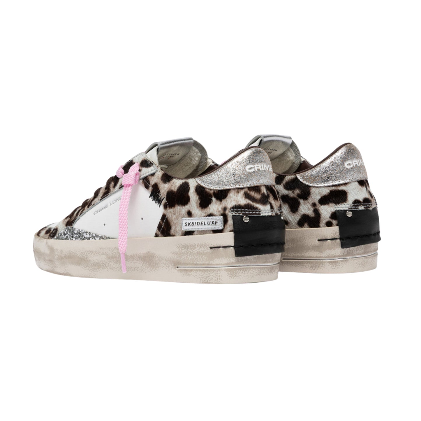 Crime London Sk8 Deluxe Wedge Pink Hyena 23151 sneaker donna animalier 
