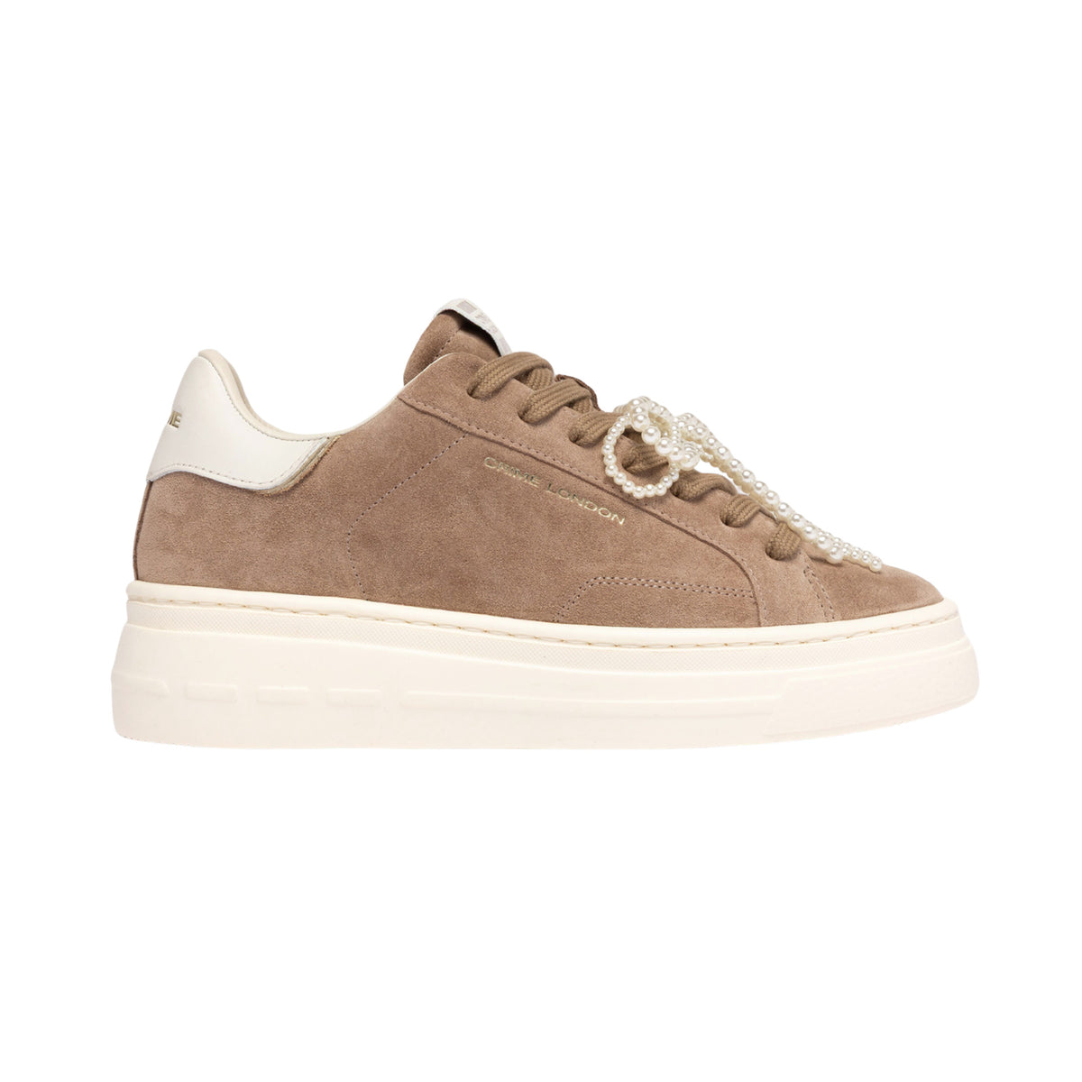 Crime London New Elevate White Amber 23750 sneaker donna in camoscio tortora 