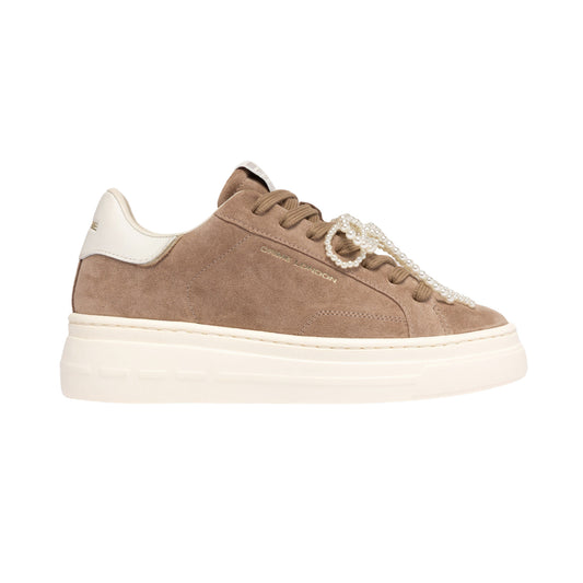 Crime London New Elevate White Amber 23750 sneaker donna in camoscio tortora 