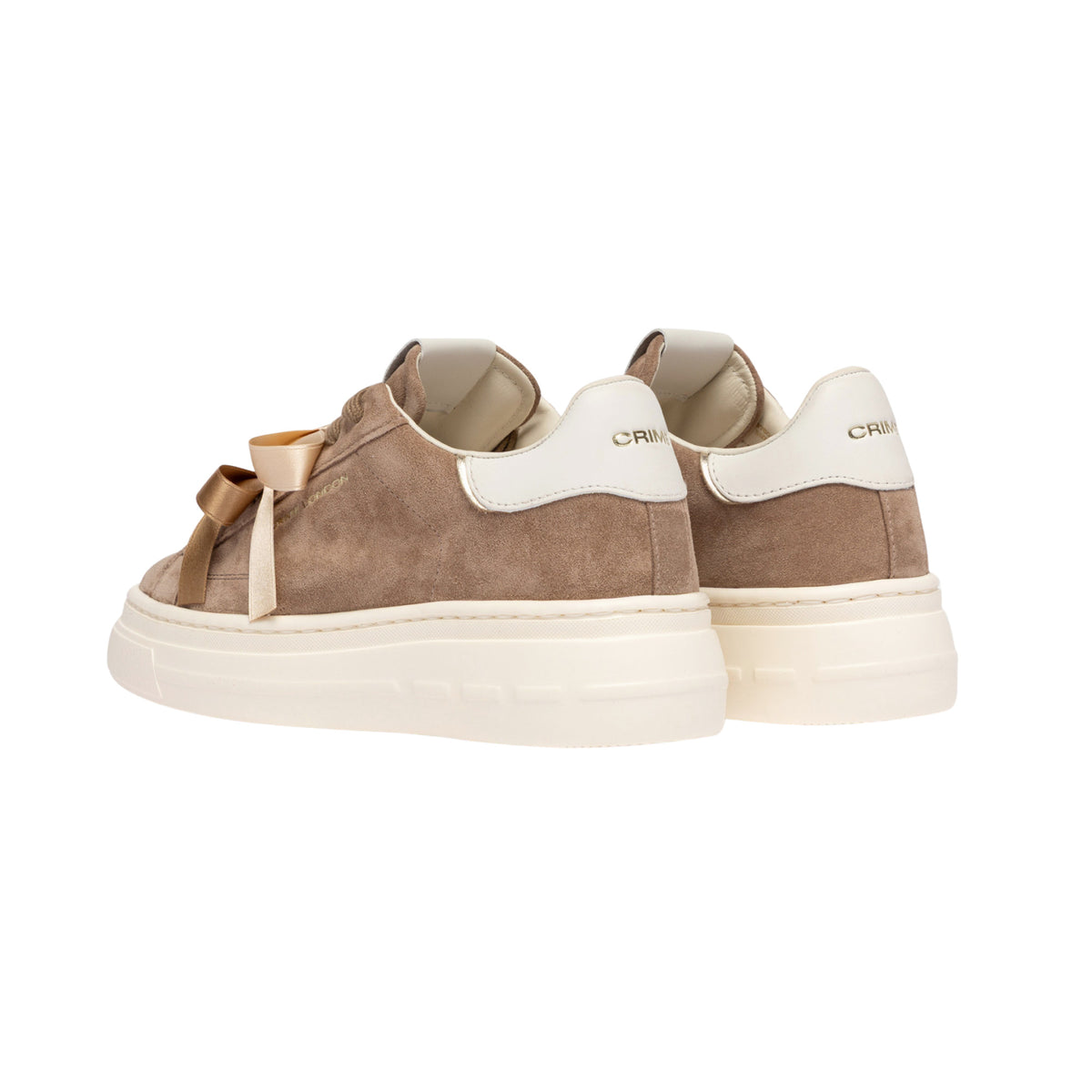 Crime London New Elevate White Amber 23750 sneaker donna in camoscio tortora 