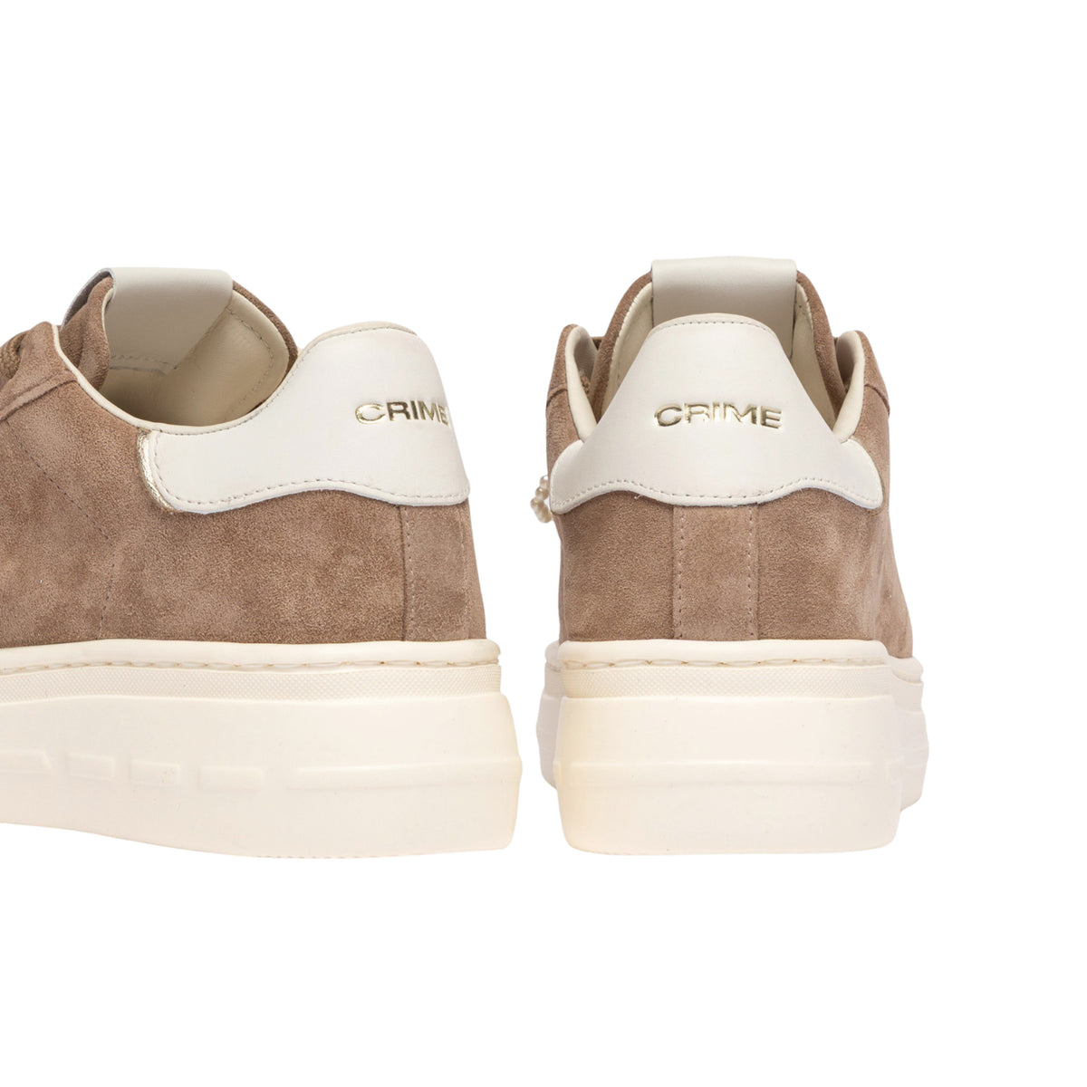 Crime London New Elevate White Amber 23750 sneaker donna in camoscio tortora 