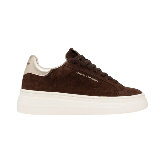 Crime London New Elevate Toasty Brown 23751 sneaker donna in camoscio cioccolato 