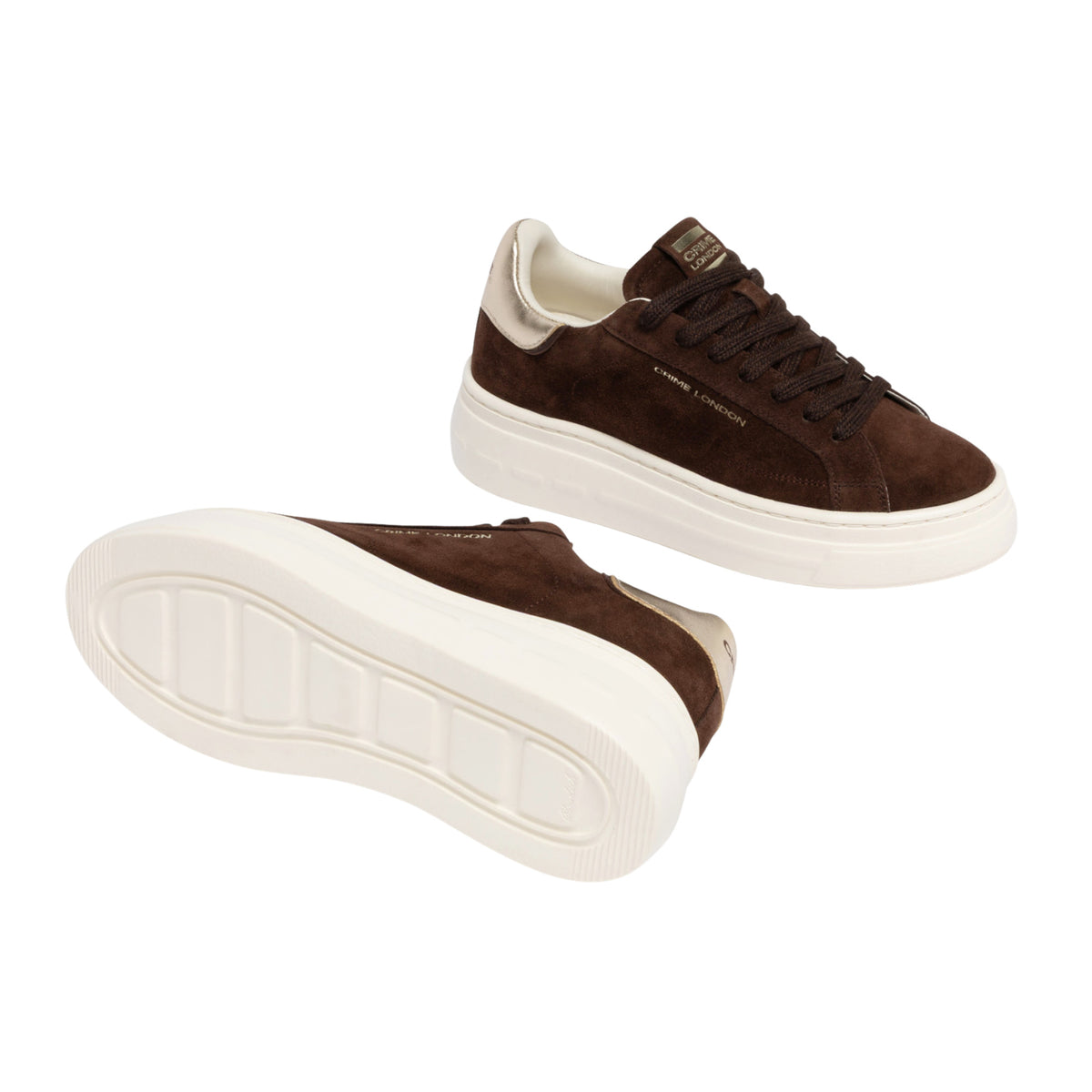 Crime London New Elevate Toasty Brown 23751 sneaker donna in camoscio cioccolato 