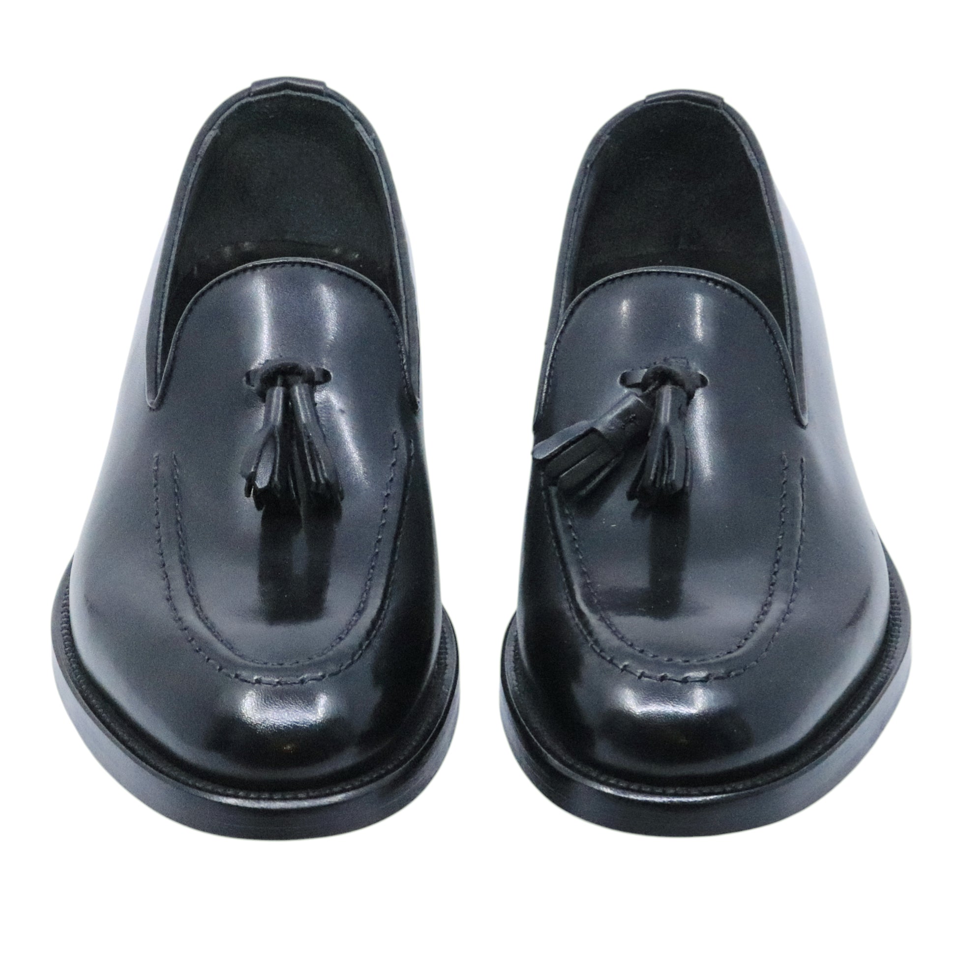 Crispiniano 3509 Crust Nero F. Cuoio Clipper mocassino uomo in pelle nera Made in Italy 