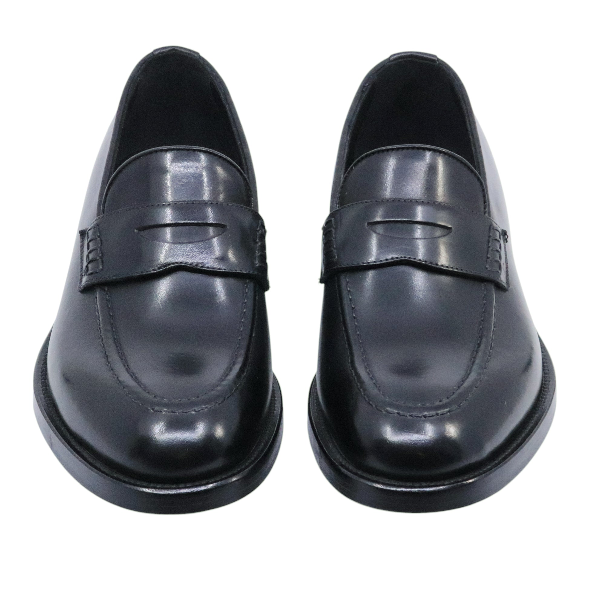 Crispiniano 3510 Crust Nero F. Cuoio Clipper mocassino uomo in pelle nera Made in Italy 