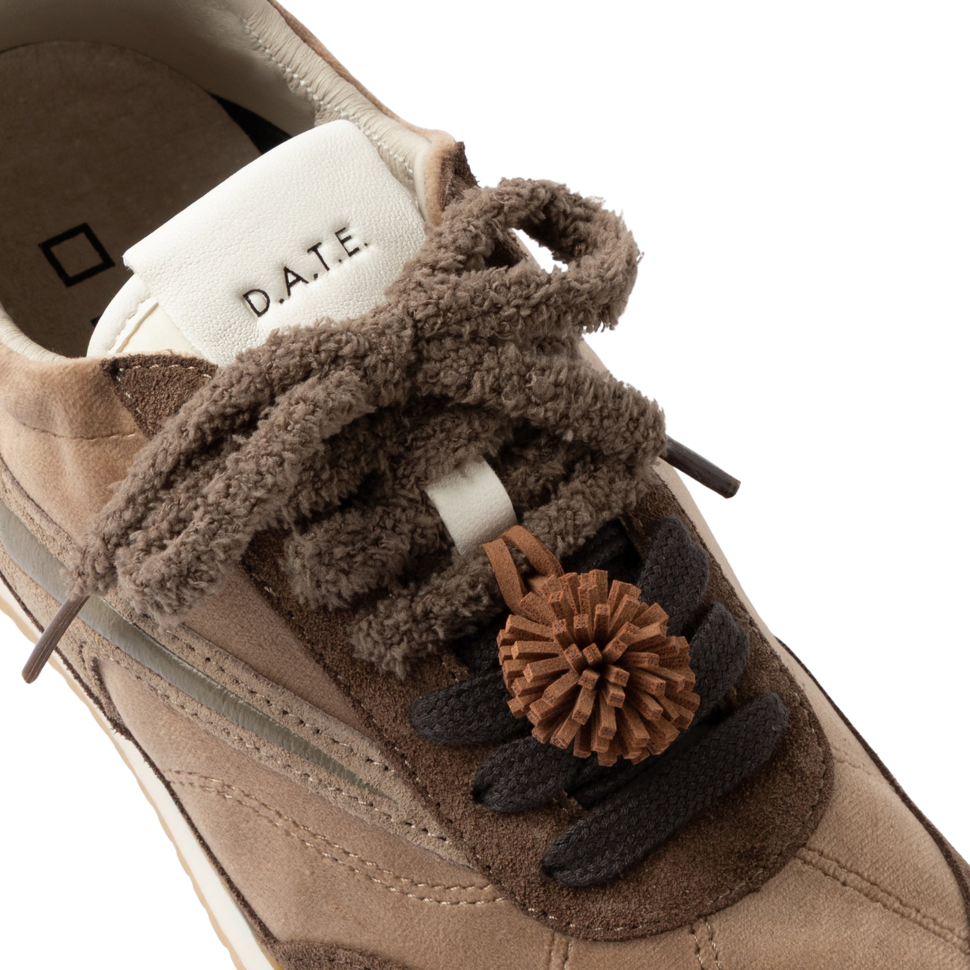 D.A.T.E. Athleta Ballet Velvet Beige AB-VE-BI sneaker donna in camoscio beige e marrone 