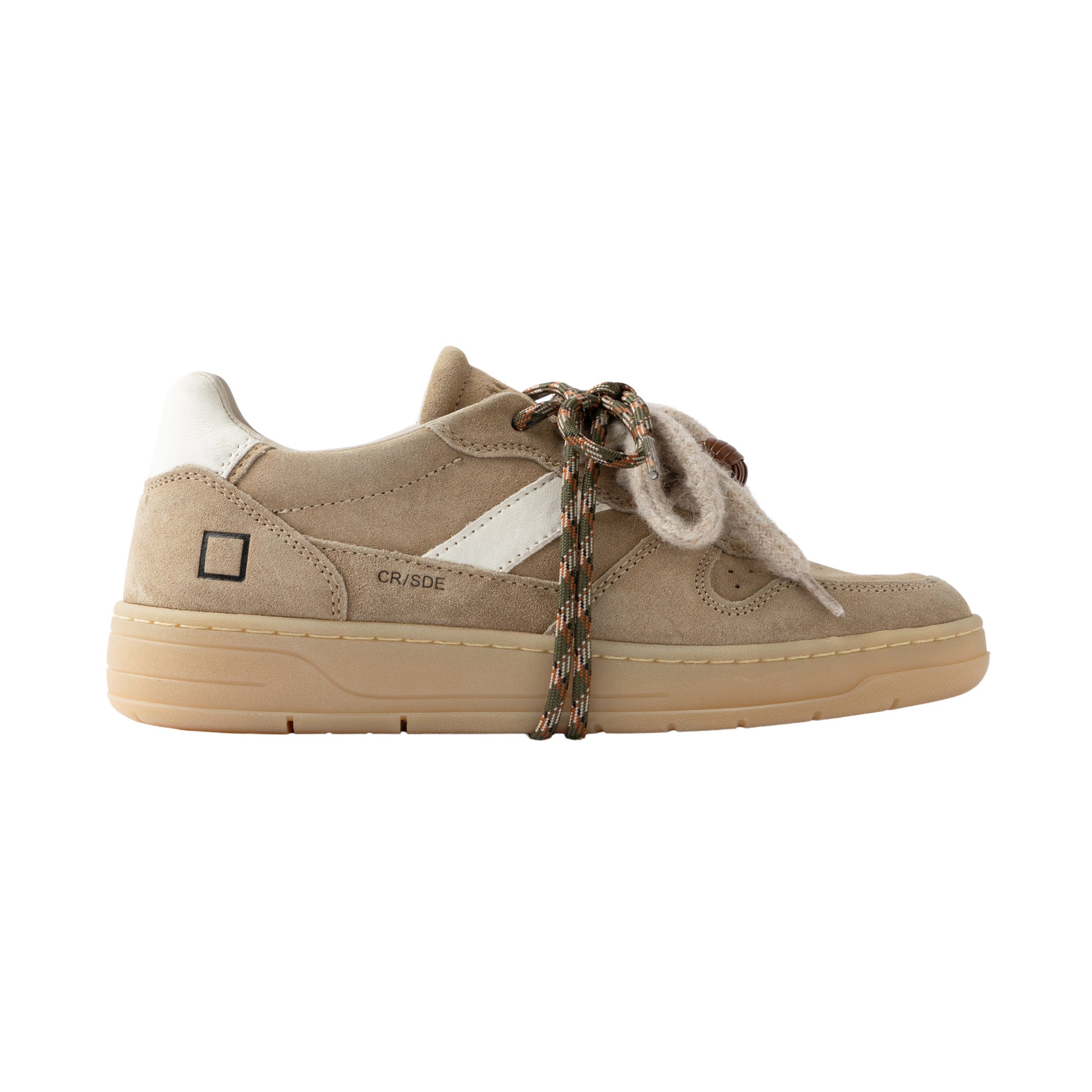 D.A.T.E. Court 2.0 Suede Camel C2-SD-CM sneaker donna in camoscio camel e pelle bianca 