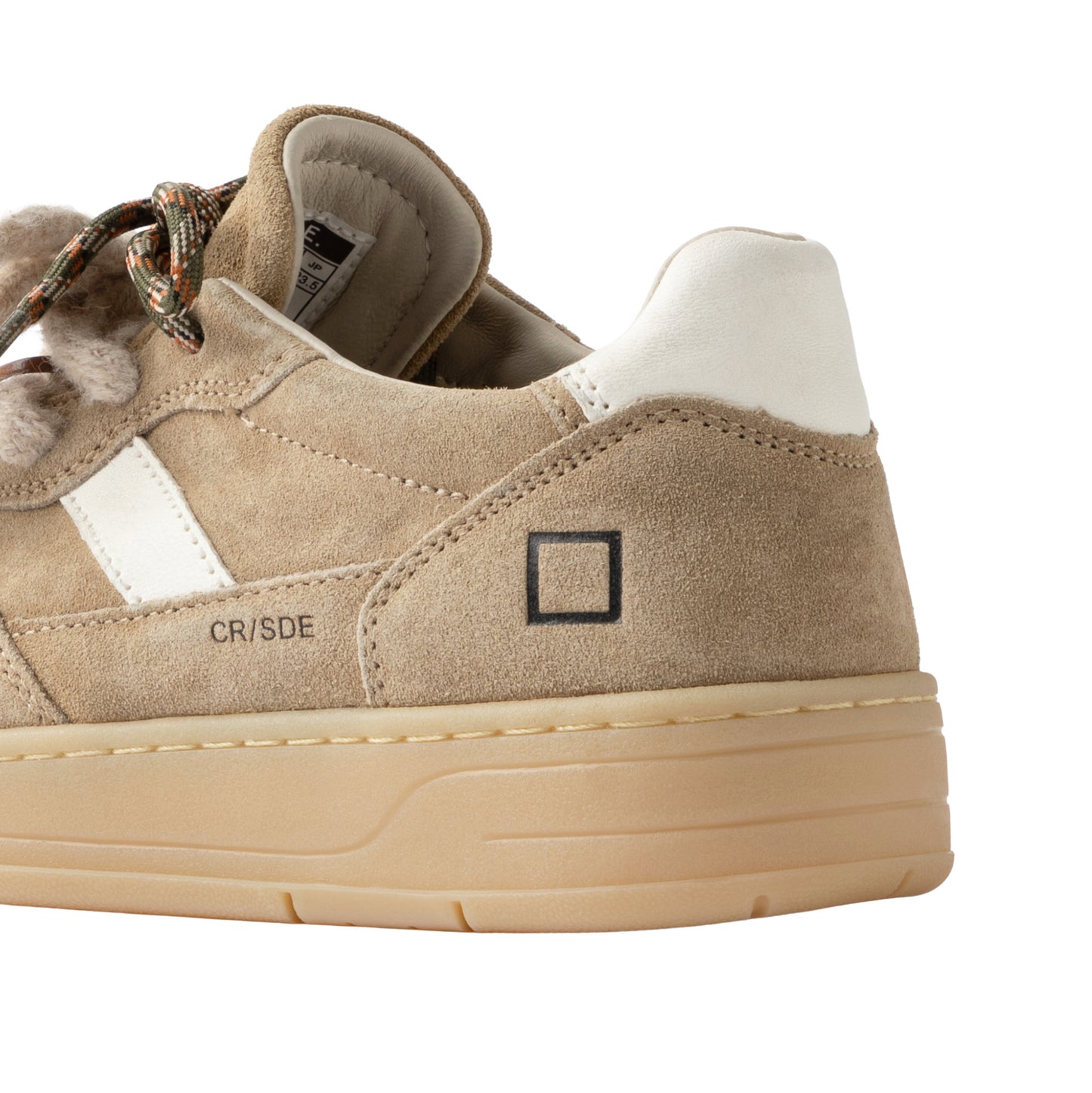 D.A.T.E. Court 2.0 Suede Camel C2-SD-CM sneaker donna in camoscio camel e pelle bianca 