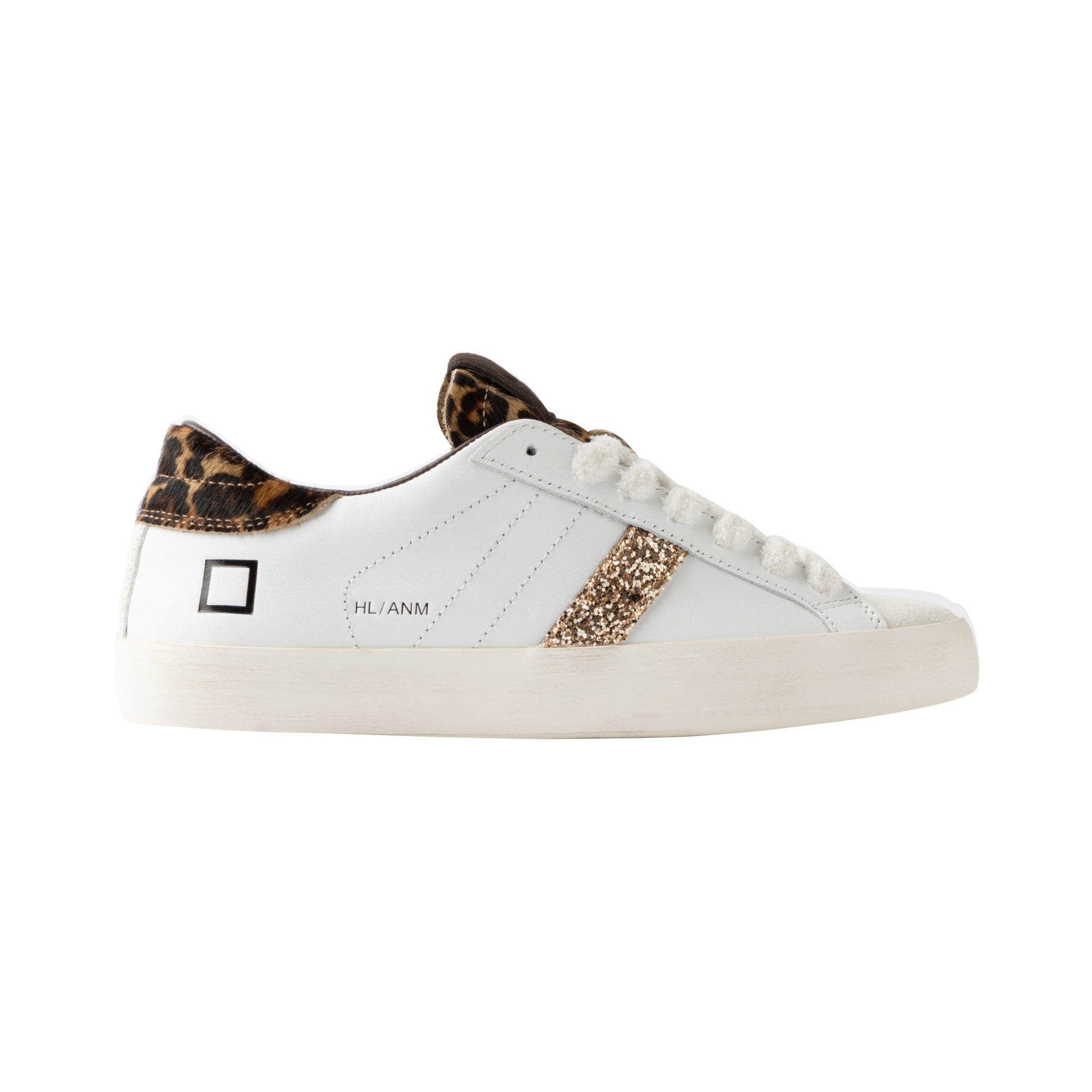 D.A.T.E. Hill Low Animalier Leopard HL-AN-LE sneaker donna leopardata con dettagli oro 