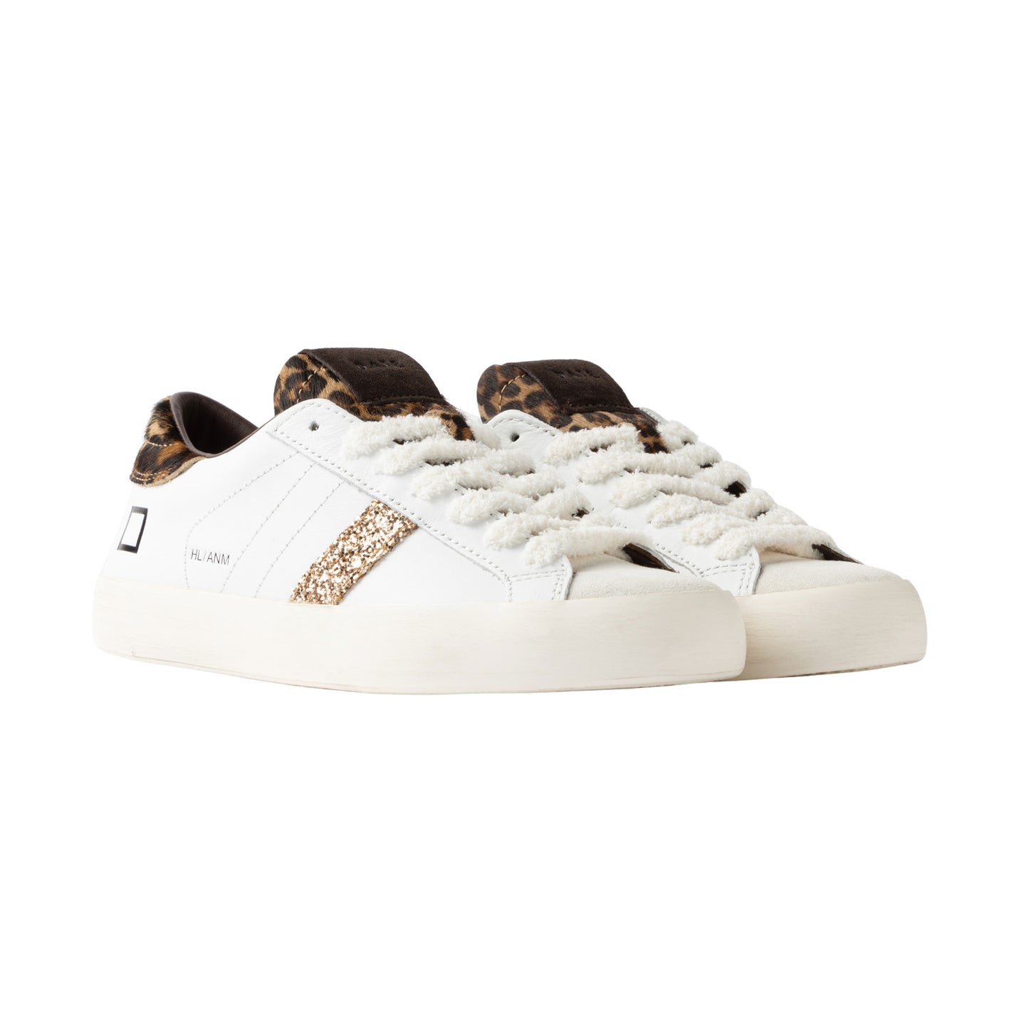 D.A.T.E. Hill Low Animalier Leopard HL-AN-LE sneaker donna leopardata con dettagli oro 