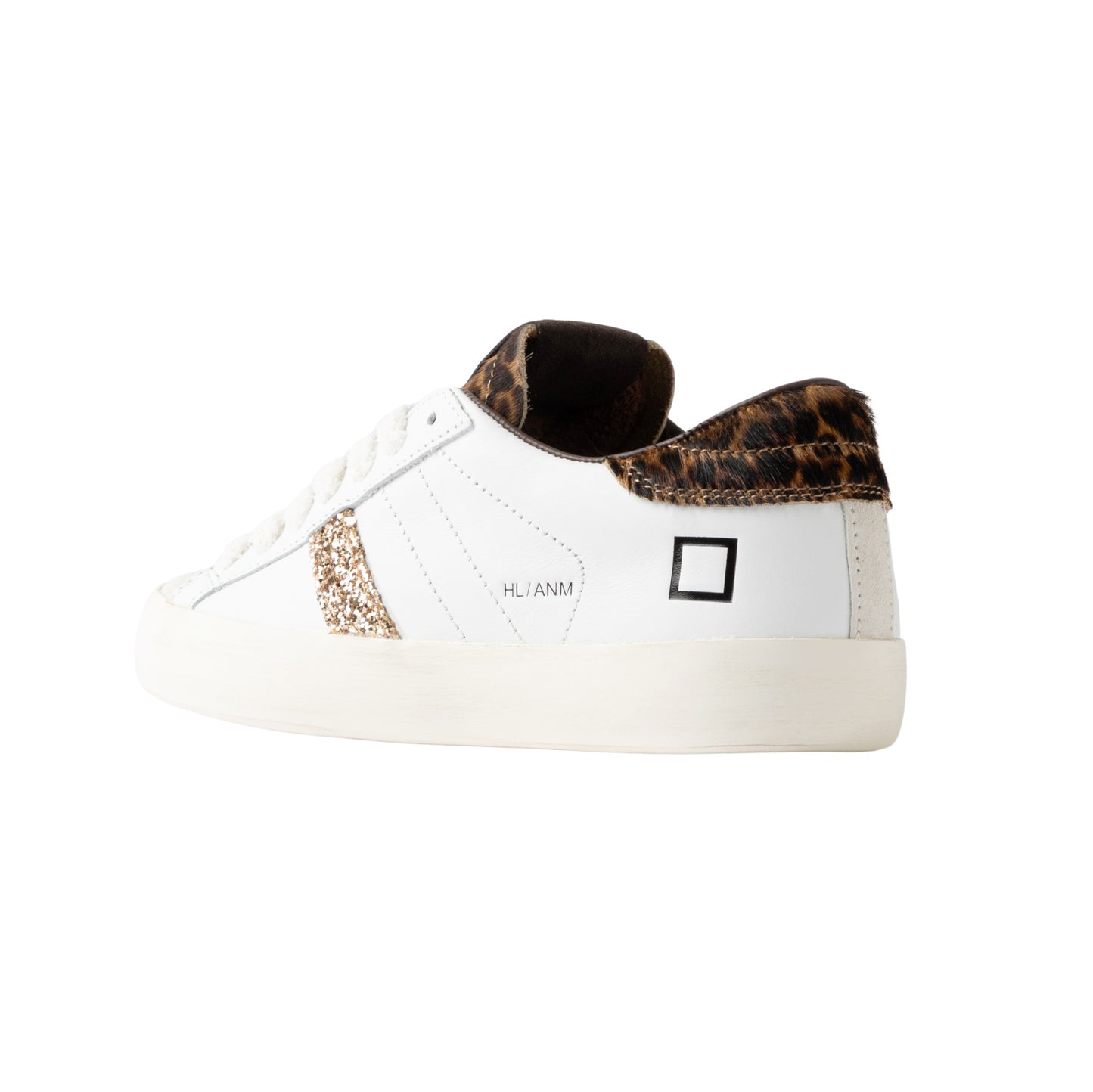 D.A.T.E. Hill Low Animalier Leopard HL-AN-LE sneaker donna leopardata con dettagli oro 