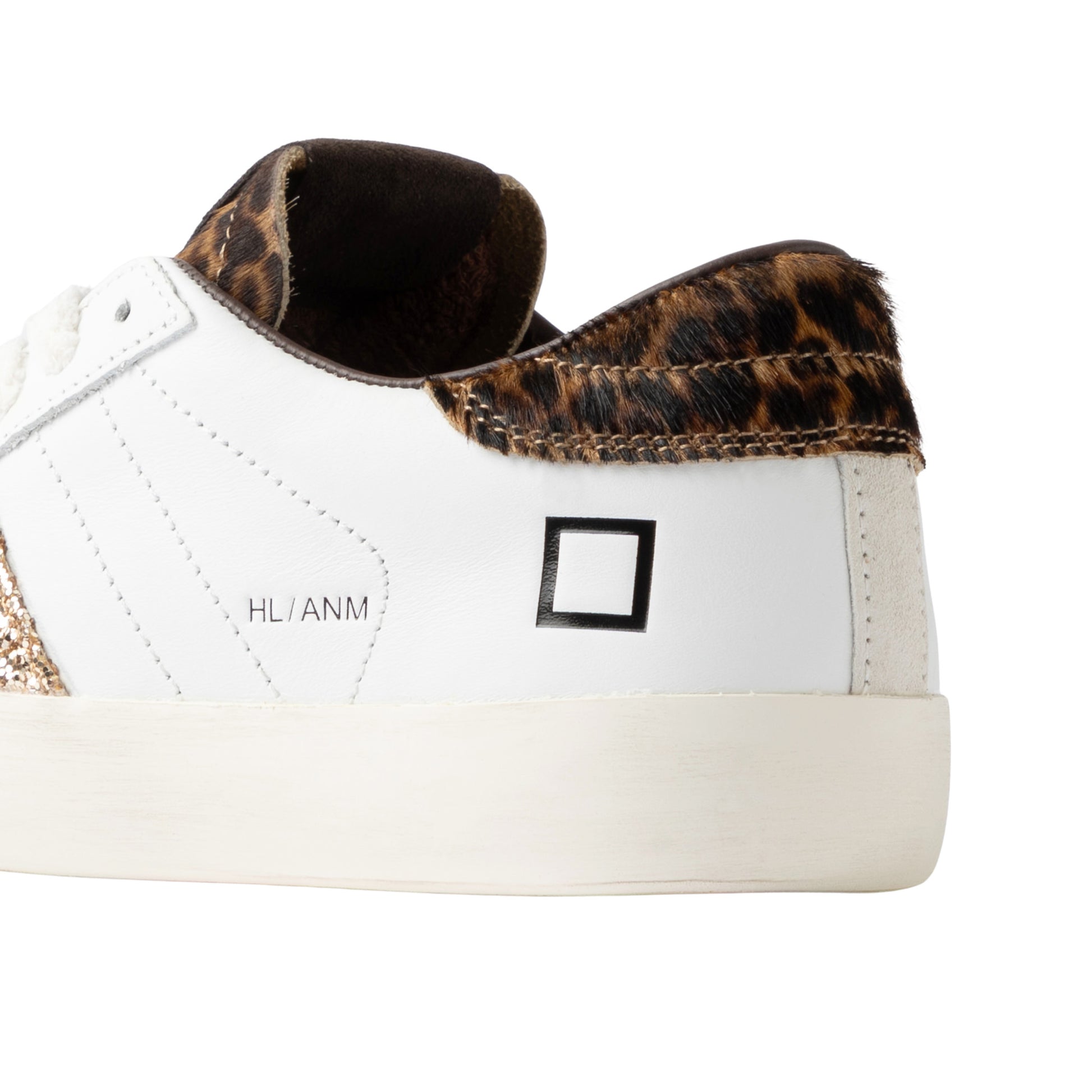 D.A.T.E. Hill Low Animalier Leopard HL-AN-LE sneaker donna leopardata con dettagli oro 