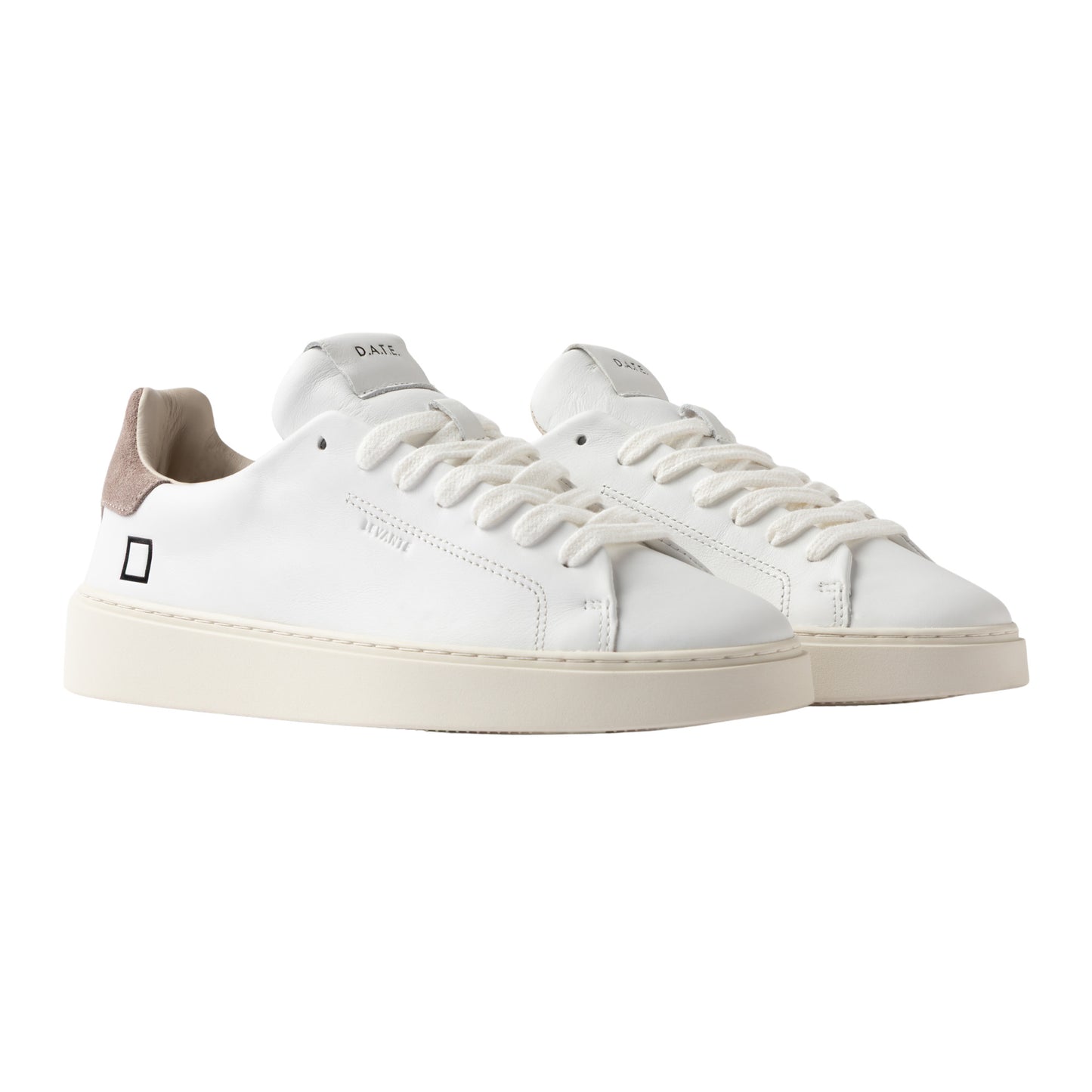 D.A.T.E. Levante Calf White Taupe LV-CA-WT sneaker uomo in pelle bianca e camoscio taupe 