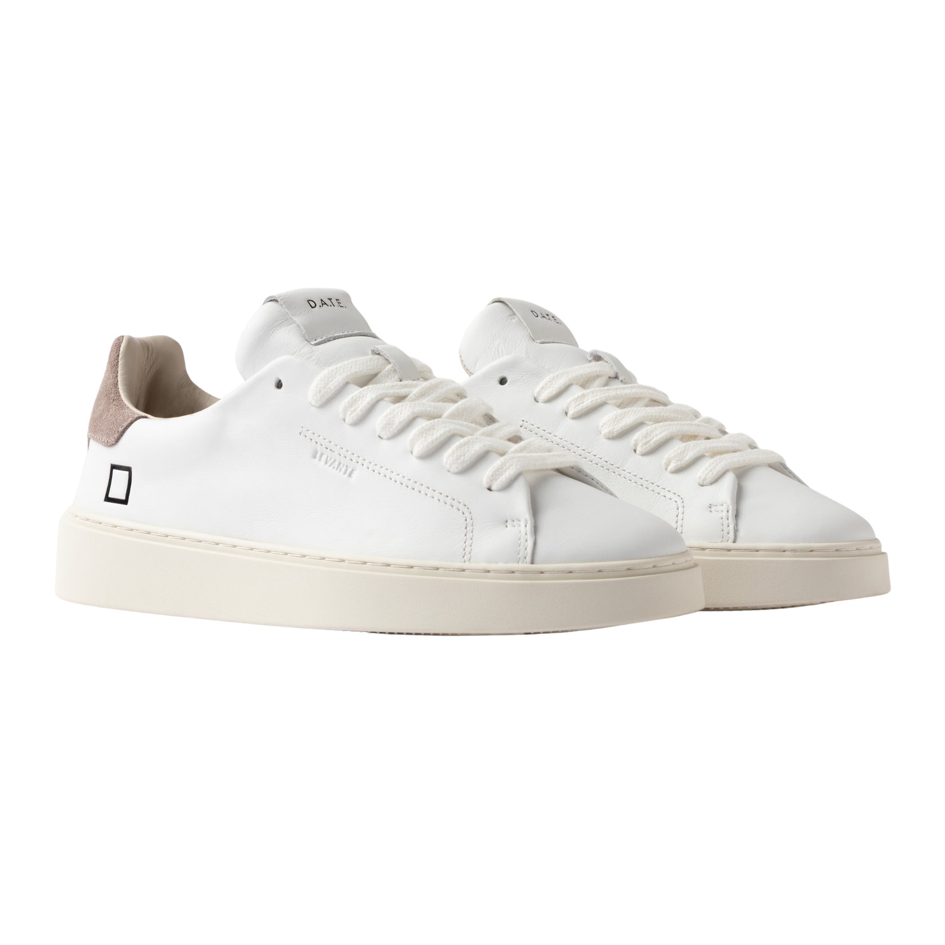 D.A.T.E. Levante Calf White Taupe LV-CA-WT sneaker uomo in pelle bianca e camoscio taupe 