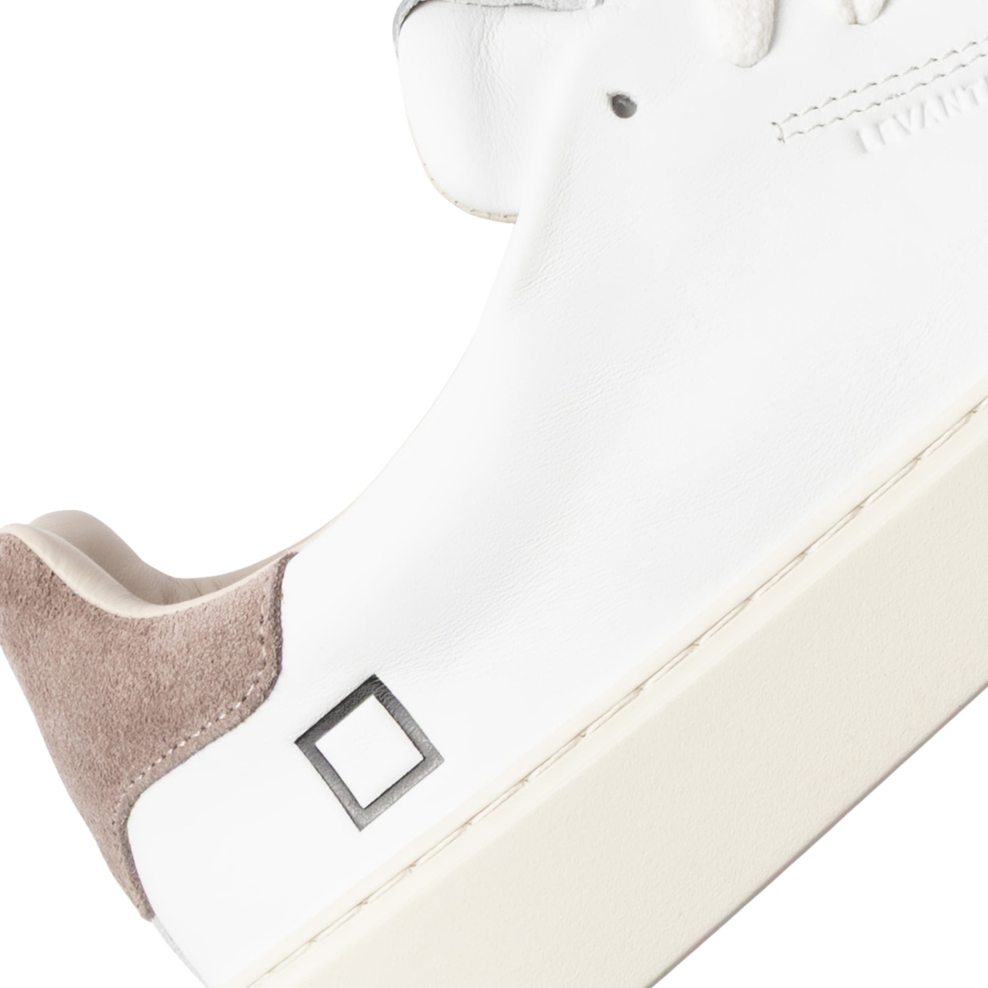 D.A.T.E. Levante Calf White Taupe LV-CA-WT sneaker uomo in pelle bianca e camoscio taupe 