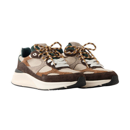 D.A.T.E. Musa Colored Taupe MS-CO-TA sneaker uomo in pelle e camoscio taupe 