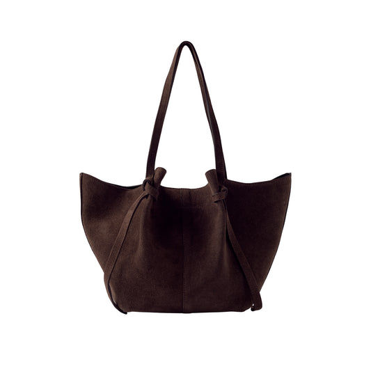 D.A.T.E. Nina Velour T. Moro B451-NI-VR-TM borsa shopper donna in camoscio marrone scuro 