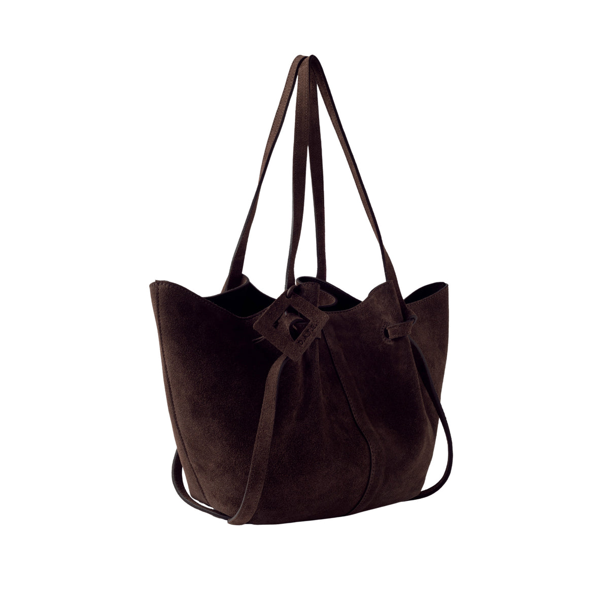 D.A.T.E. Nina Velour T. Moro B451-NI-VR-TM borsa shopper donna in camoscio marrone scuro 