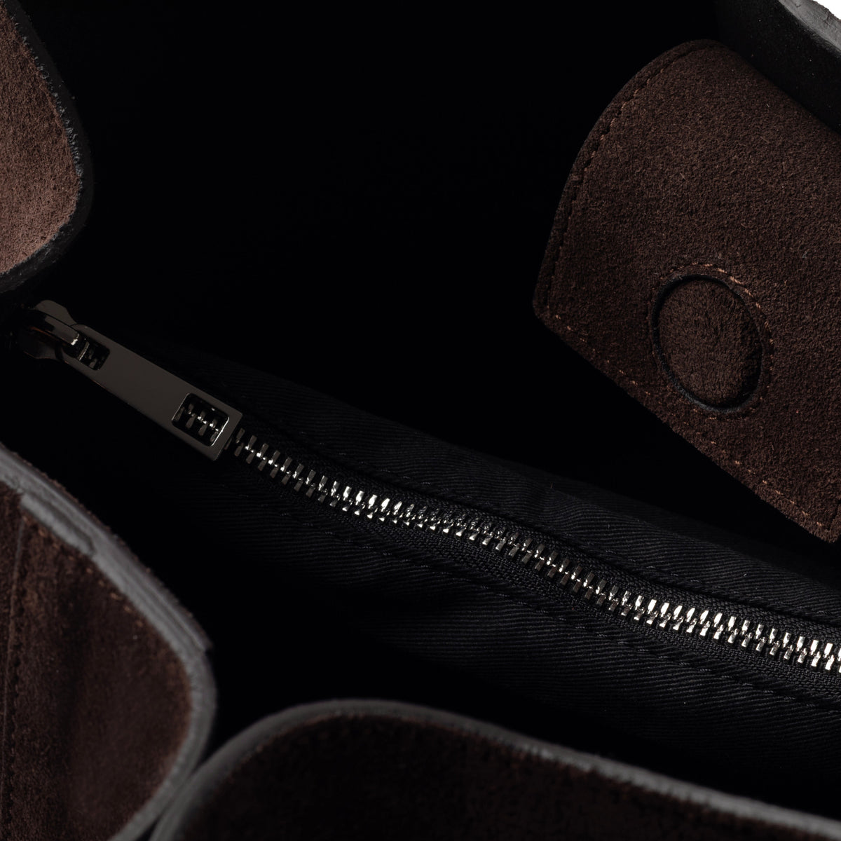 D.A.T.E. Nina Velour T. Moro B451-NI-VR-TM borsa shopper donna in camoscio marrone scuro 