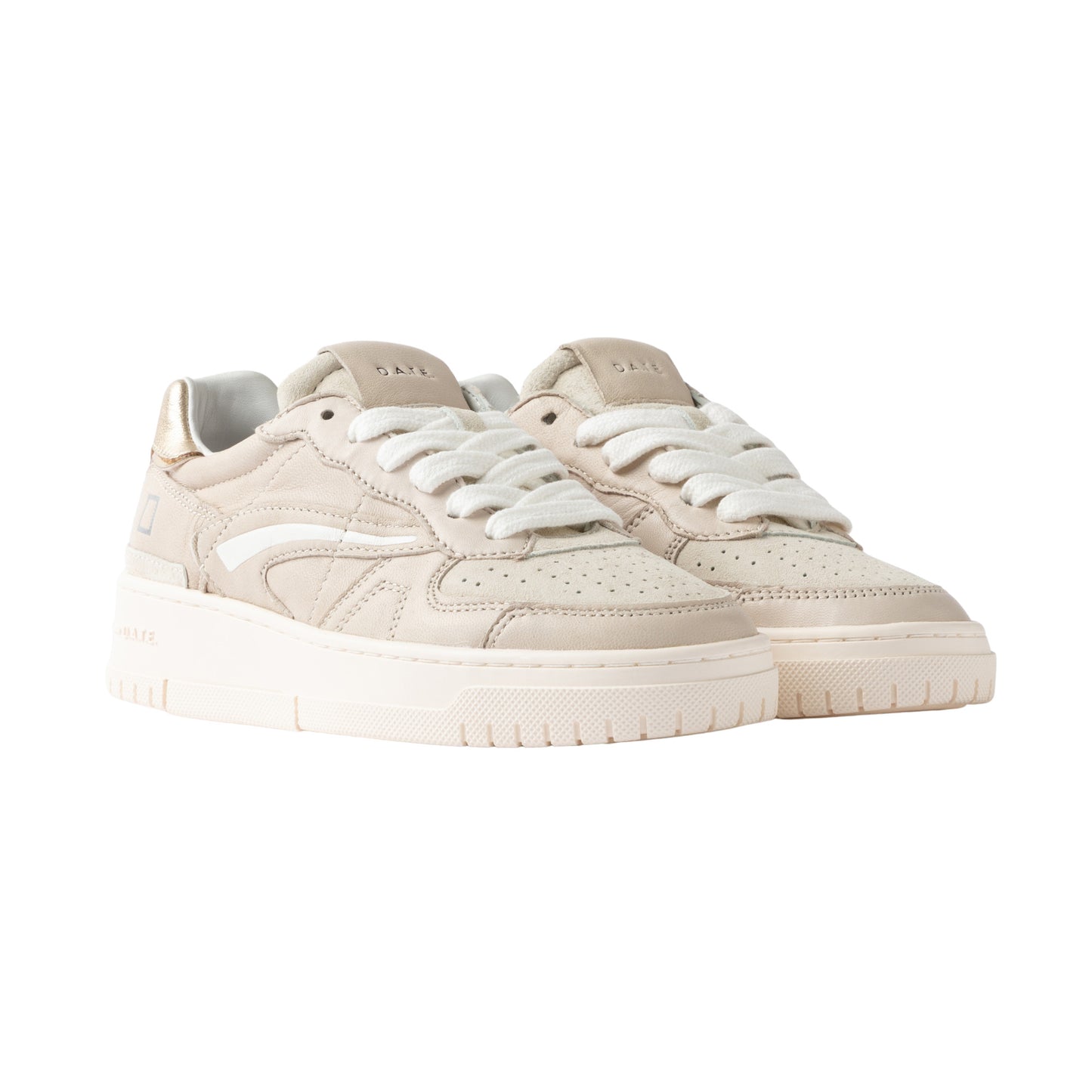 D.A.T.E. Torneo Pure Calf Ivory TP-CA-IV sneaker donna in pelle bianco avorio 