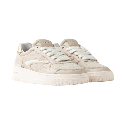 D.A.T.E. Torneo Pure Calf Ivory TP-CA-IV sneaker donna in pelle bianco avorio 