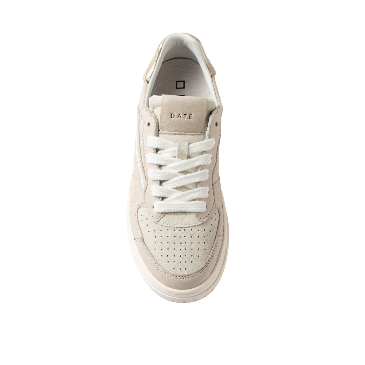 D.A.T.E. Torneo Pure Calf Ivory TP-CA-IV sneaker donna in pelle bianco avorio 