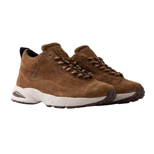 D.A.T.E. Zeno Suede Cuoio ZN-SD-CU sneaker uomo alta in camoscio marrone 