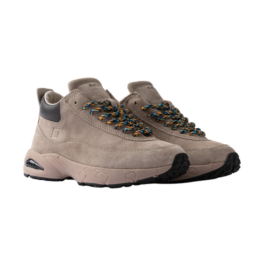 D.A.T.E. Zeno Suede Taupe ZN-SD-TA sneaker donna alta in camoscio taupe 