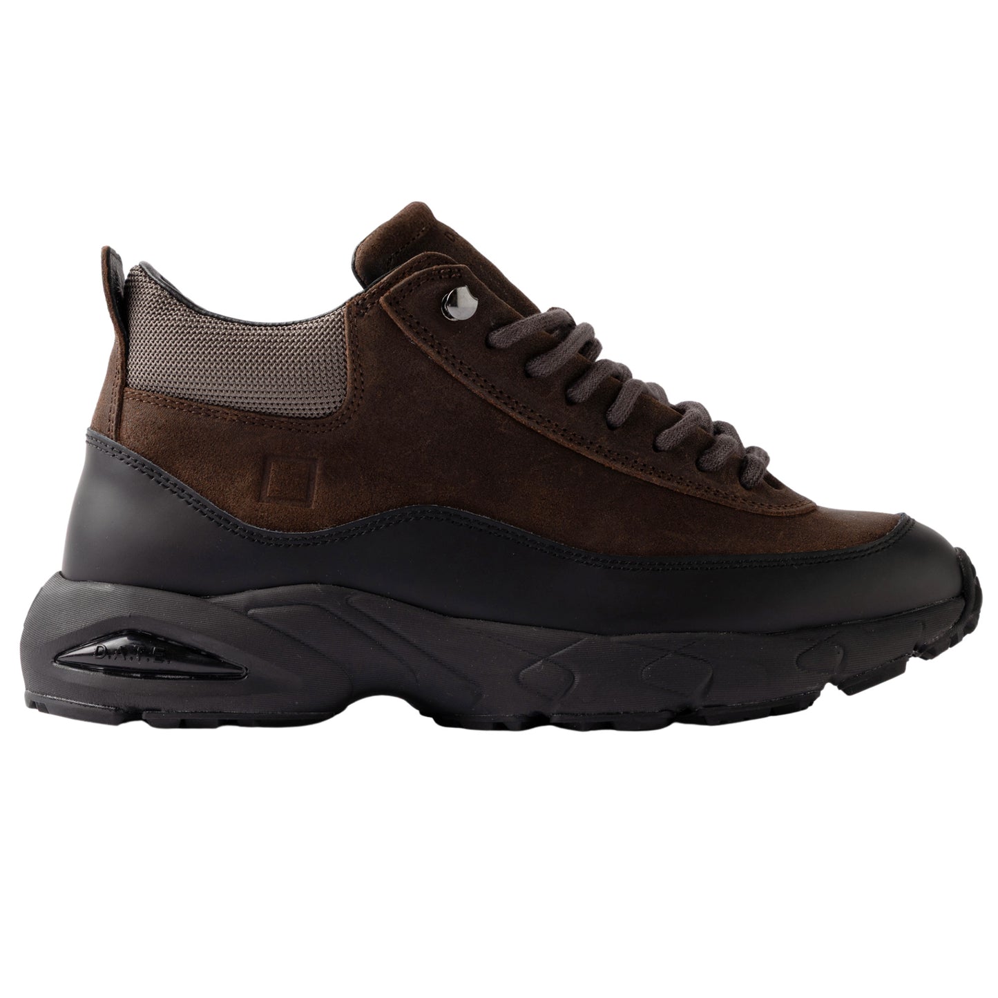 D.A.T.E. Zeno Waxed Brown ZN-WX-BR sneaker uomo alta in camoscio marrone scuro 