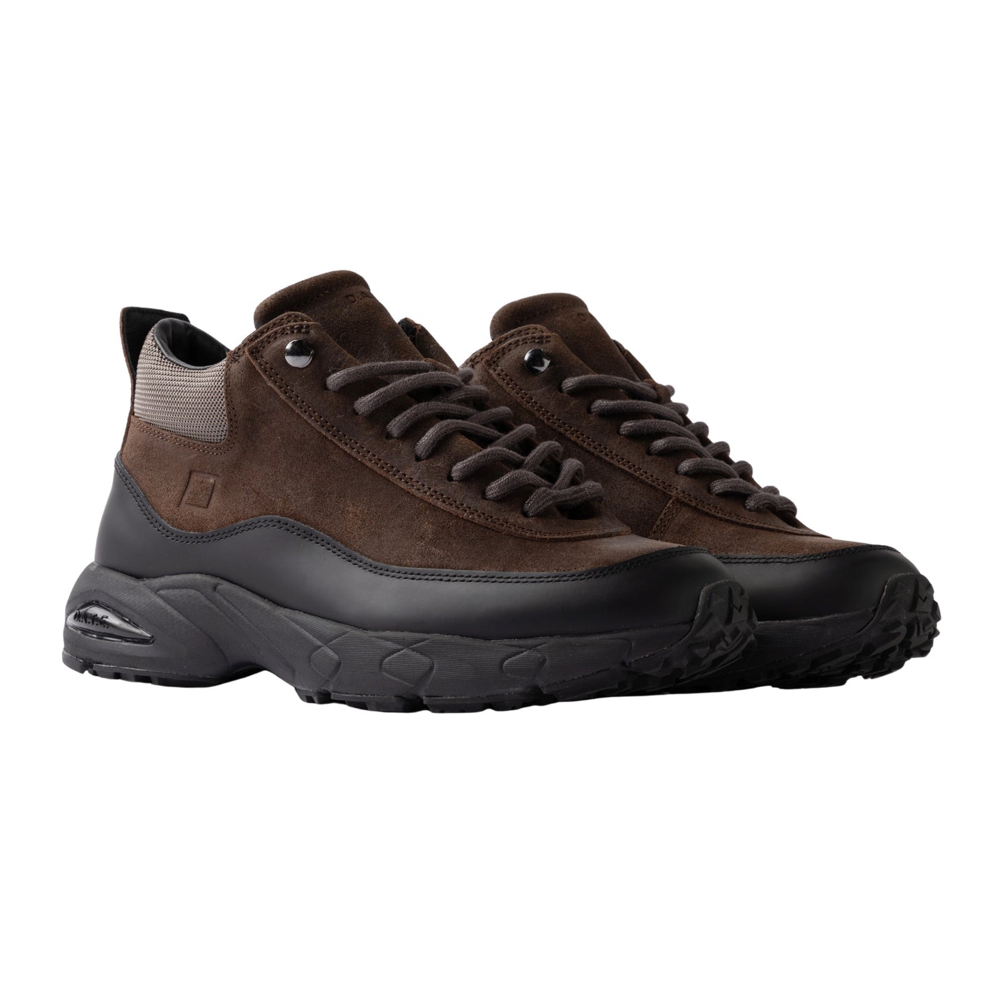 D.A.T.E. Zeno Waxed Brown ZN-WX-BR sneaker uomo alta in camoscio marrone scuro 