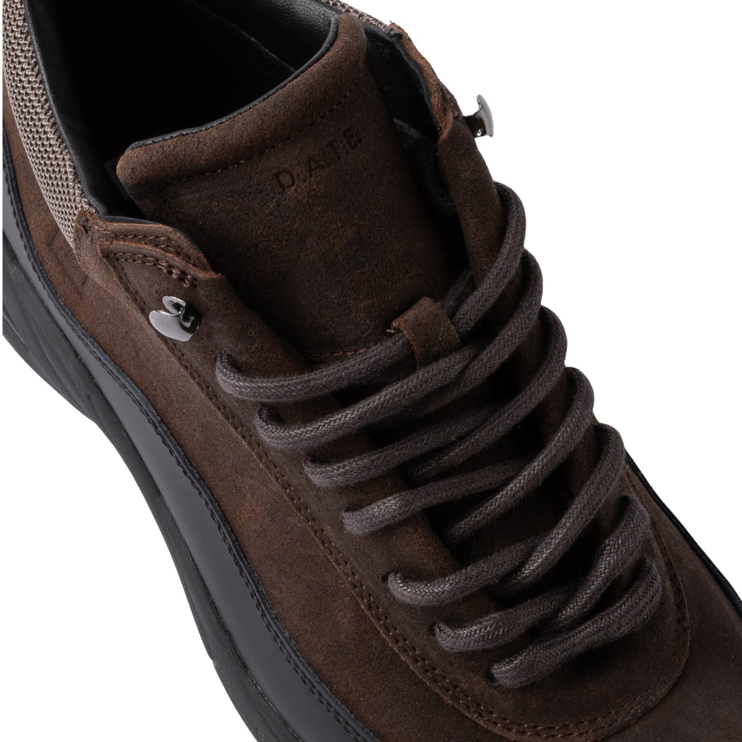 D.A.T.E. Zeno Waxed Brown ZN-WX-BR sneaker uomo alta in camoscio marrone scuro 