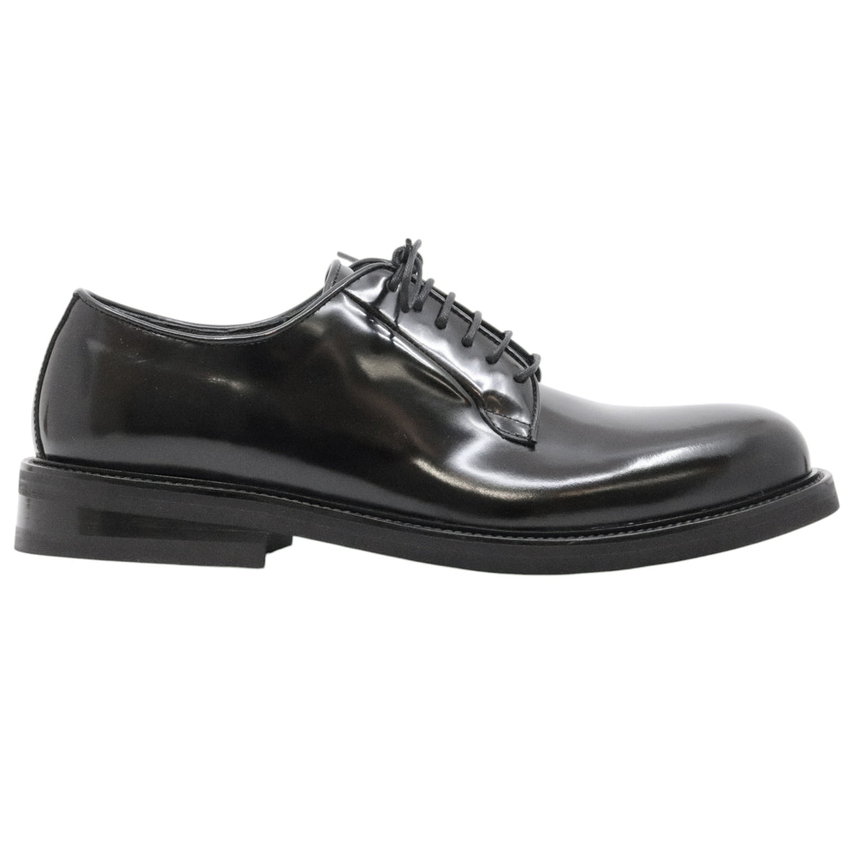 Ducanero 2755 scarpa derby uomo in pelle lucida nera 