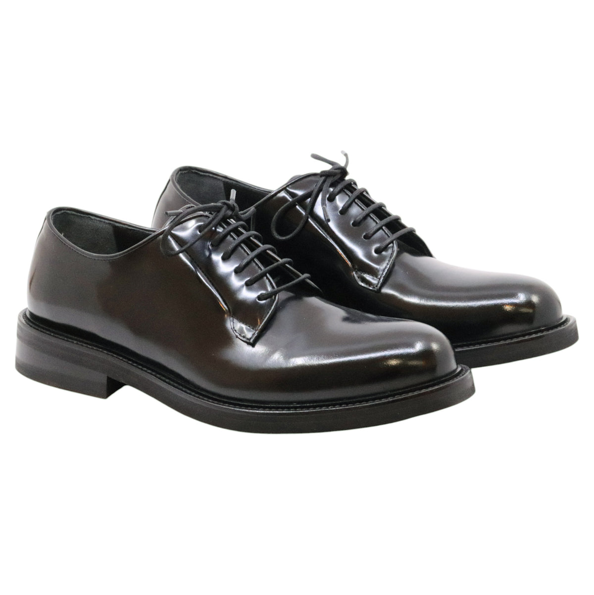 Ducanero 2755 scarpa derby uomo in pelle lucida nera 