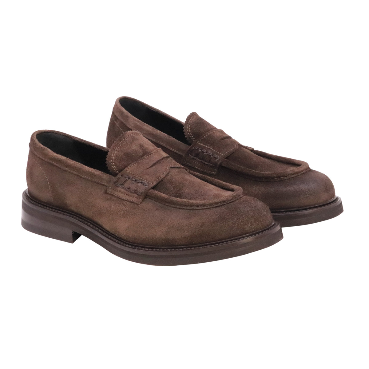 Ducanero 2760 Jefferson mocassino uomo in camoscio marrone Made in Italy 