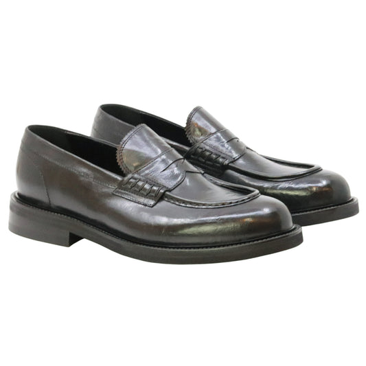 Ducanero 2760 Vitello Nero mocassino uomo in pelle nera con suola Vibram 