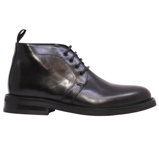 Ducanero 2762 Vitello Nero polacchino uomo in pelle nera con suola in gomma 