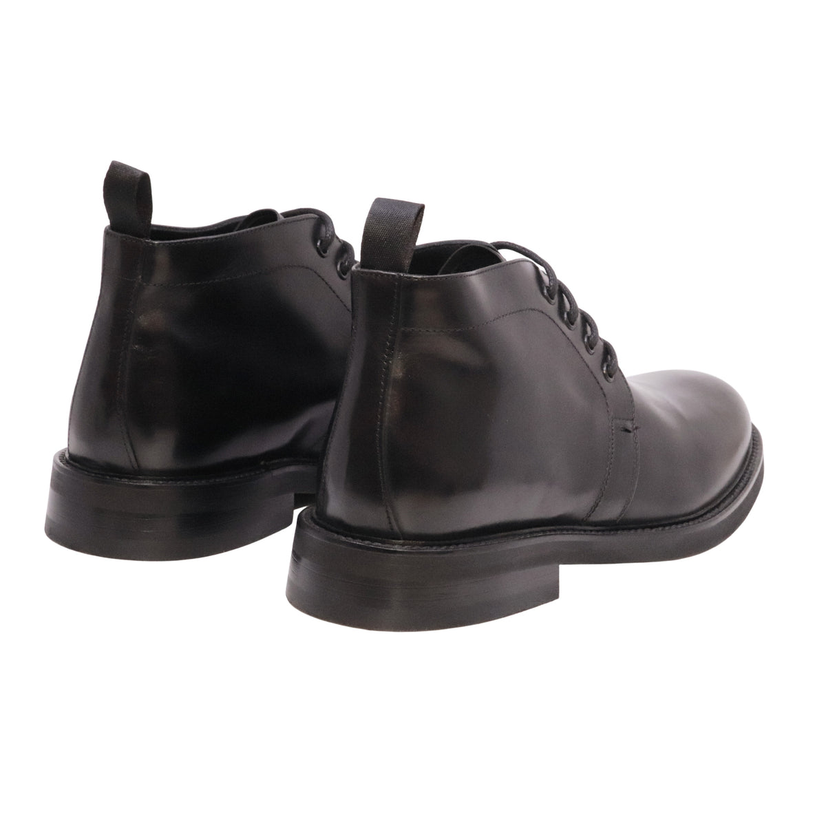 Ducanero 2762 Vitello Nero polacchino uomo in pelle nera con suola in gomma 