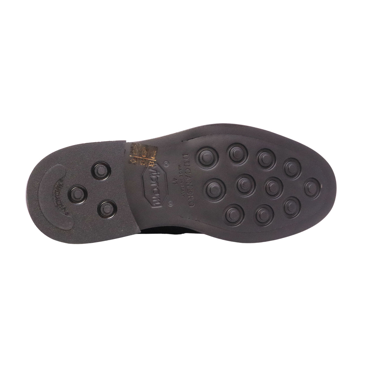 Ducanero 2762 Vitello Nero polacchino uomo in pelle nera con suola in gomma 